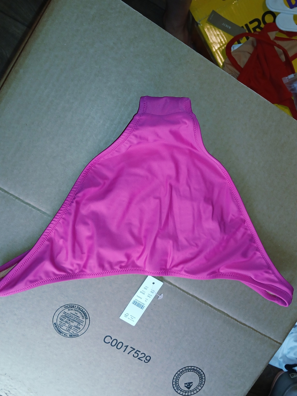 J. Crew Hot Pink High-Neck Bikini Top